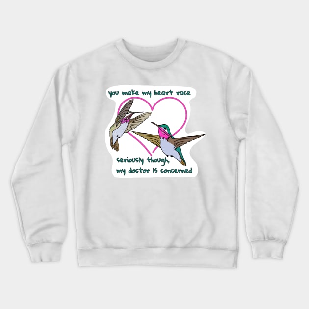 Hummingbird Heartrate Crewneck Sweatshirt by Underbite Boutique